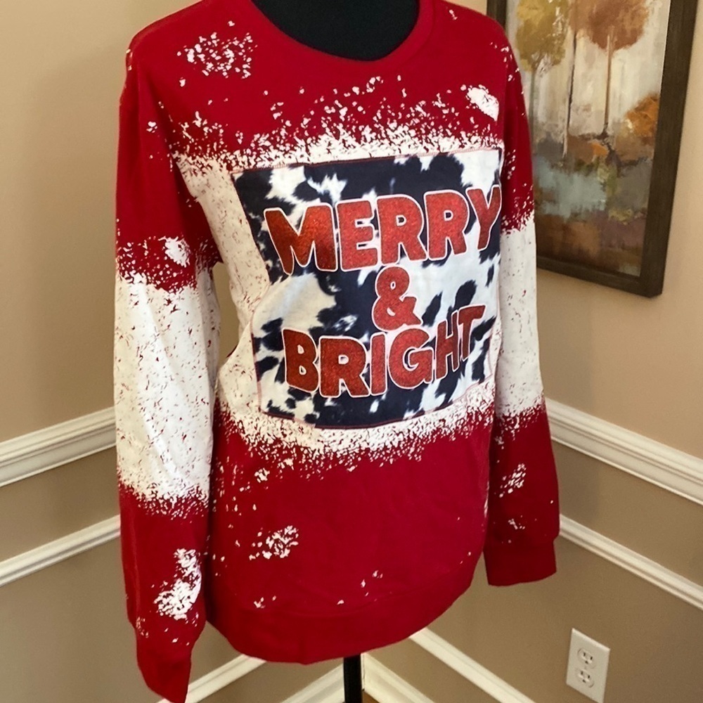 Merry & Bright Sweatshirt Large EUC